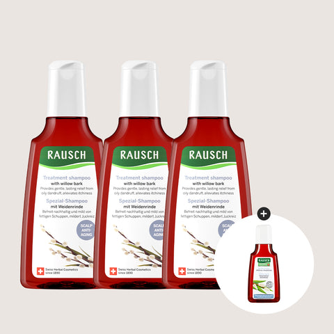 RAUSCH Willow Bark Scalp Anti-Aging Shampoo 200 ml x 3