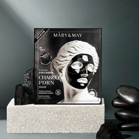 Mary&May Vegan Collagen Charcoal PDRN Mask 4P