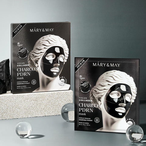 Mary&May Vegan Collagen Charcoal PDRN Mask 4P