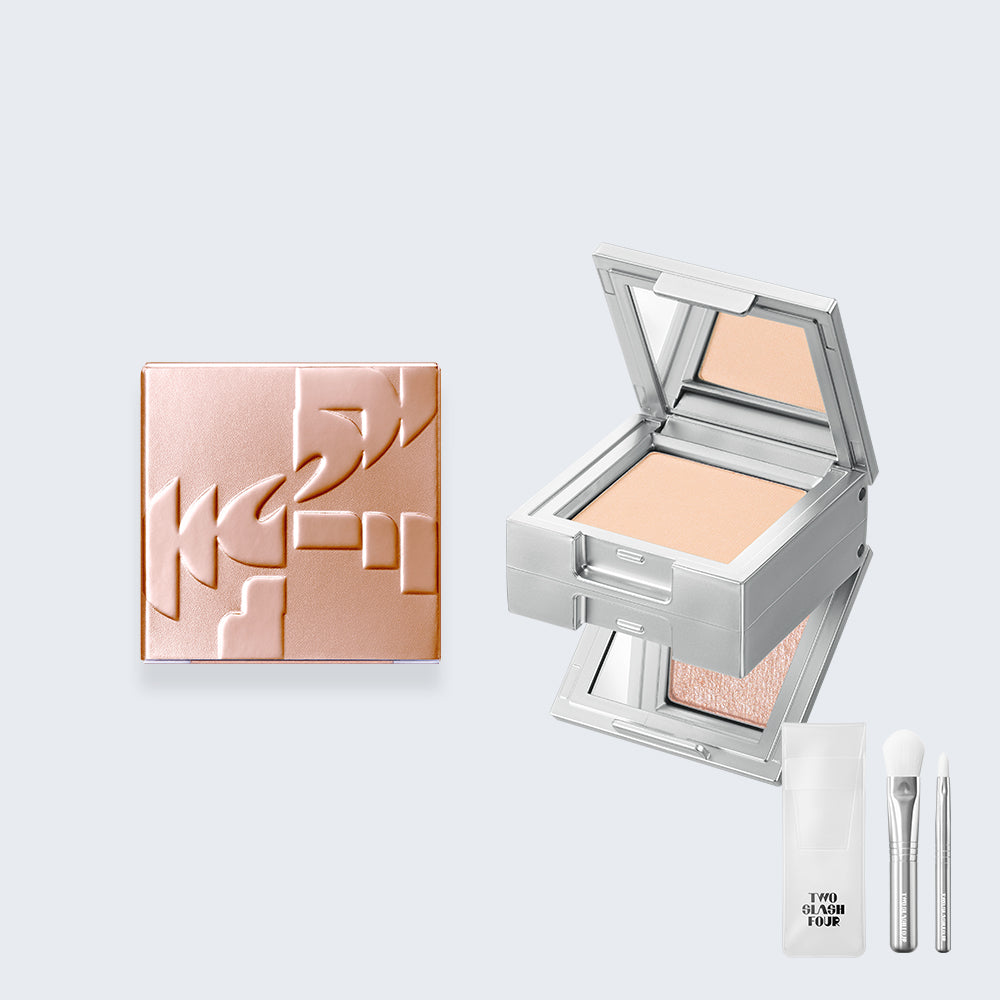Two Slash Four Strobing Face Cube Peach + Mini Touch-Up Brush 2pc Set