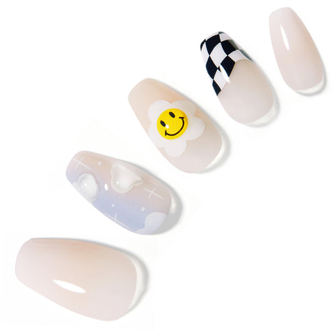 Dashing Diva Magic Press Happy Cloud (Coffin) Nail Tips
