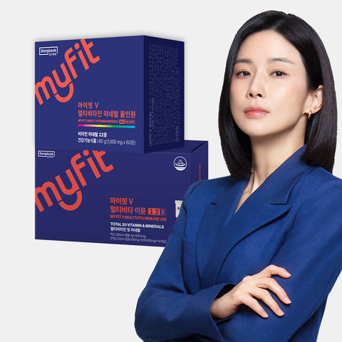 DongKook MyFit Immun Vitamin 1 Box + MyFitV All-in-One Multivitamin Mineral 1 Box + Shopping Bag