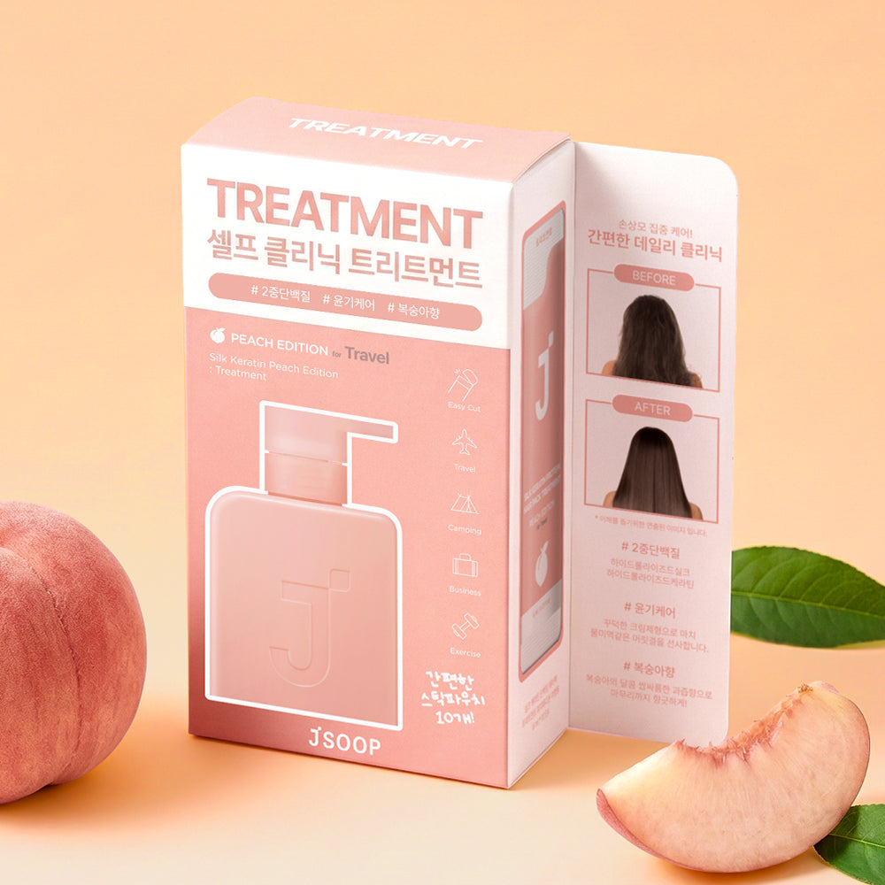 Jsoop Silk Keratin Peach Edition Protein Hair Pack Travel Single-Use Treatment 6ml x 10ea