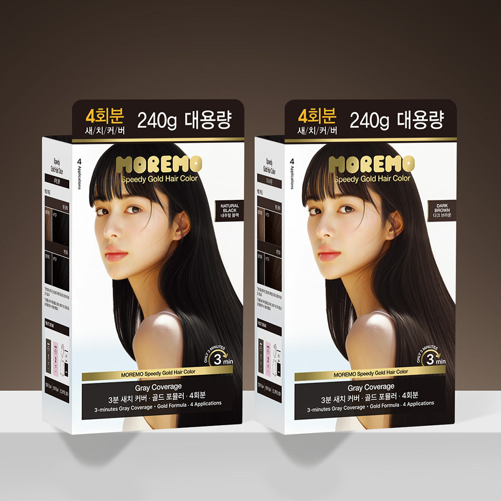 Moremo Speedy Gold Gray Hair Cover Cream Hair Color 240g (4 Applications)