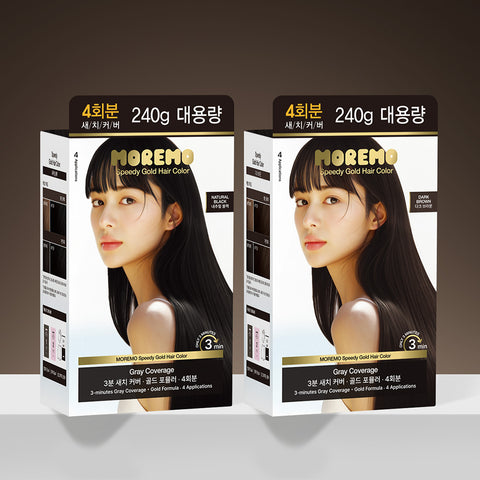 Moremo Speedy Gold Gray Hair Cover Cream Hair Color 240g (4 Applications)