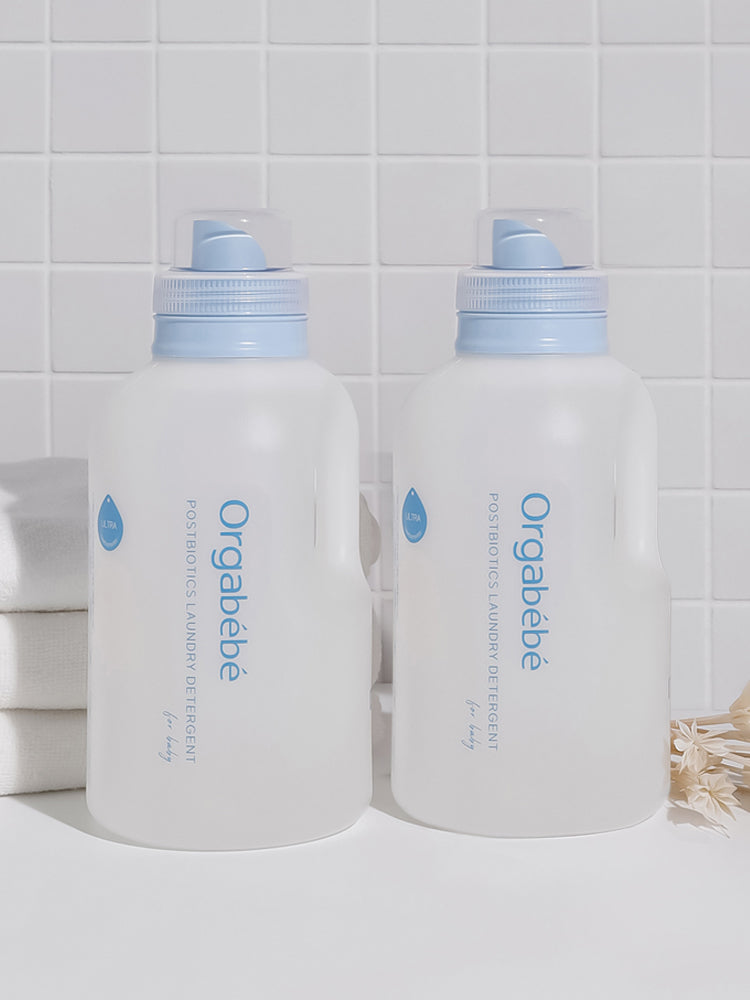 Orgabebe Baby Laundry Detergent Unscented Postbiotics Newborn 1000ml (2 Pack)