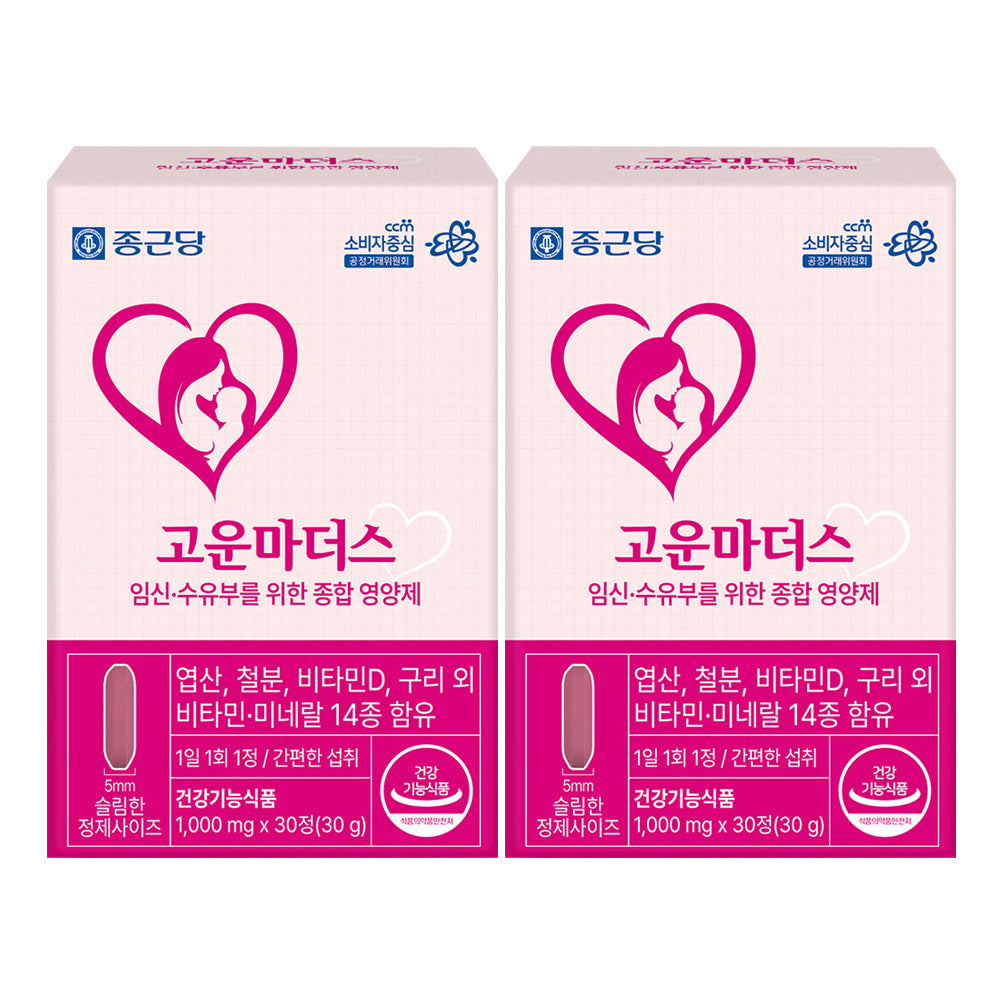 Chongkundang Gowoon Mothers Prenatal Multivitamin 1,000 mg x 30 tablets (2 Pack)