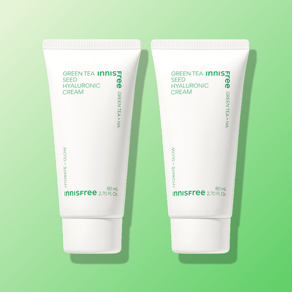 Innisfree Green Tea Seed Hyaluronic Acid Cream 80ml (2 Pack)