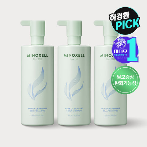 Minoxell Pore Cleansing Scalp Anti-Hair Loss Shampoo (Citrus Woody) 480ml (3 Pack)