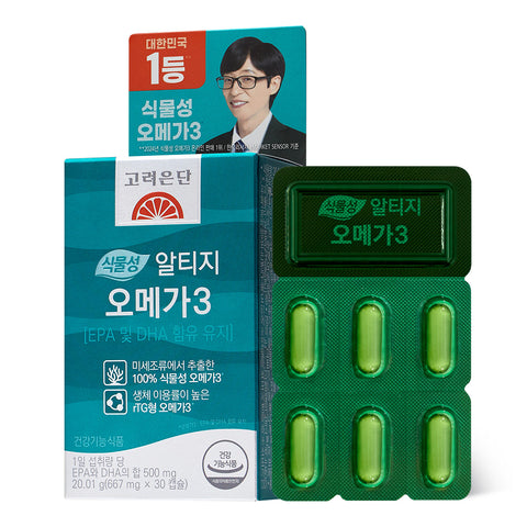 Koreaeundan Plant-Based rTG Omega-3 30 Capsules (1 Pack)