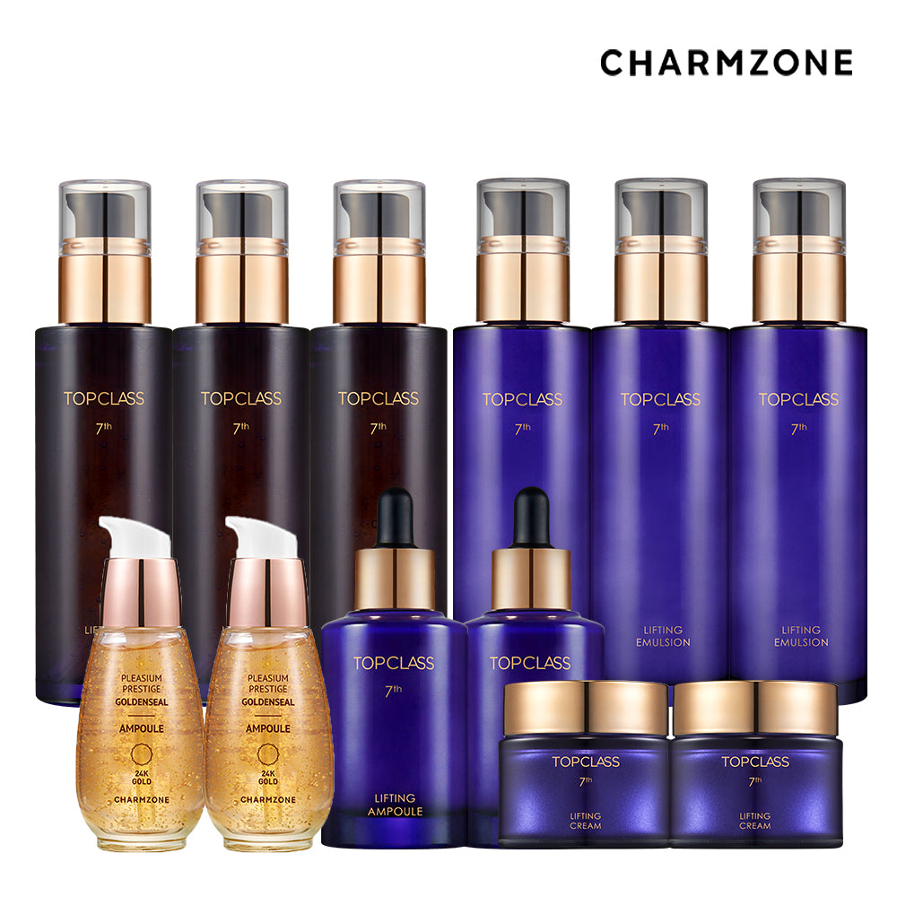 Charmzone Top Class 7th Generation Lifting Basic Set 12-Piece (Skin + Emulsion + Cream + Ampoule + Golden Silk Ampoule)