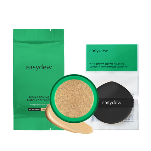 Easydew Mela B Toning Ampoule Cushion Refill & Puff Set 23 Beige (Refill 13g + Puff)