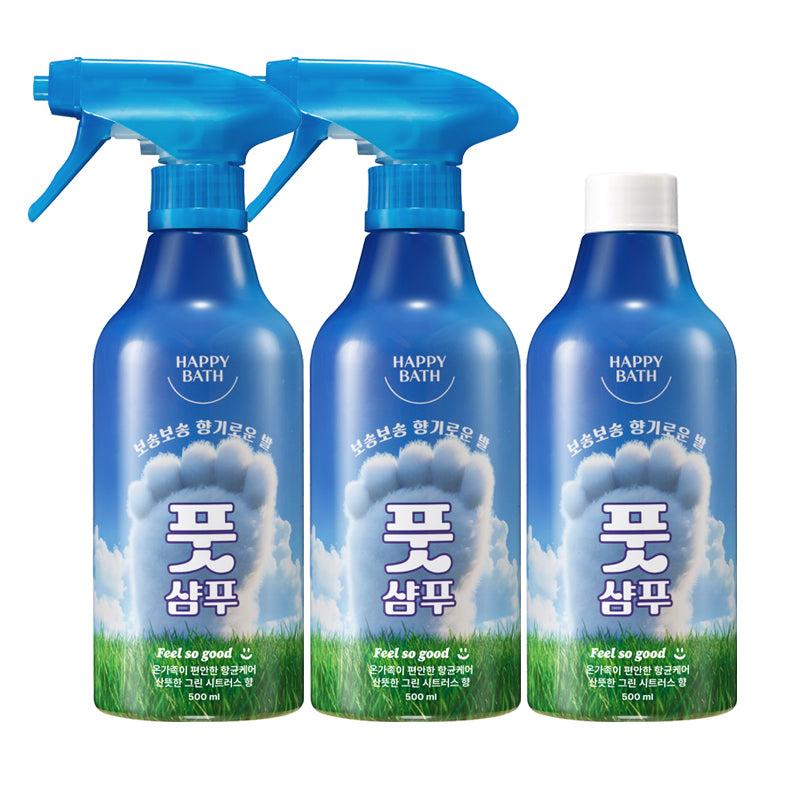 Happy Bath Feel So Good Foot Shampoo 500ml (2-pack) + 500ml Refill
