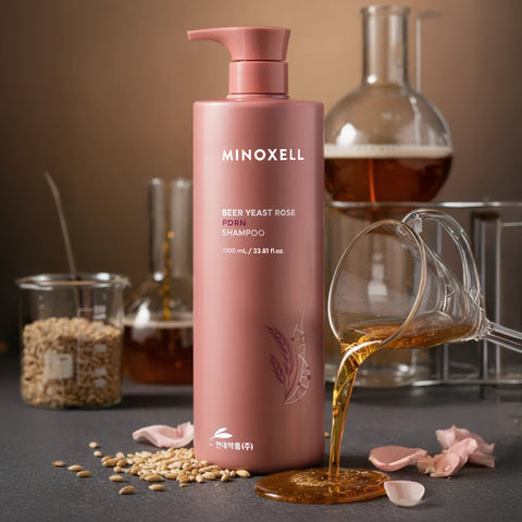 Minoxell Beer Yeast Rose PDRN Anti-Hair Loss Shampoo 1000ml (3 Pack)