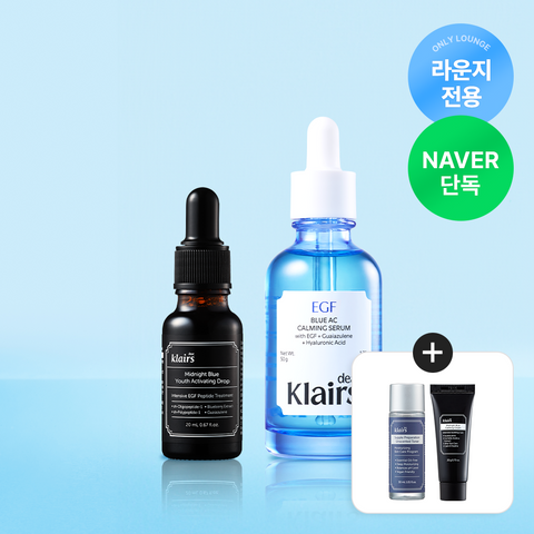 Dear Klairs EGF Blue Ampoule 2-Piece Set (Midnight Blue Drop 20ml + EGF Blue AC Calming Serum 50g)