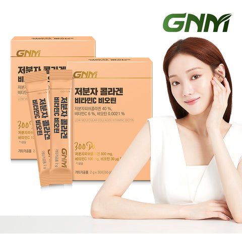 GNM Low-Molecular Collagen Peptides with Vitamin C & Biotin (2 Pack) (60 Sticks)