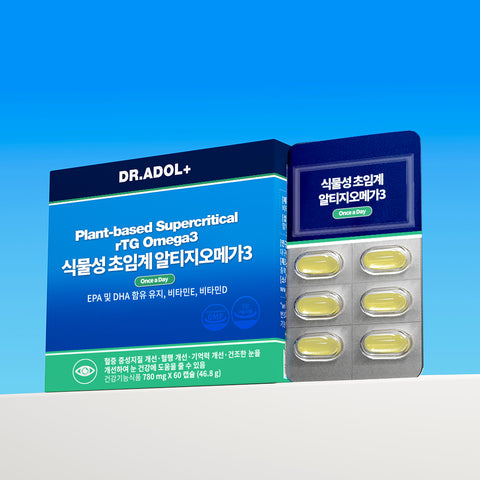 Dr. Adol Plant-Based Supercritical rTG Omega-3 with Vitamin D & E (Capsules)
