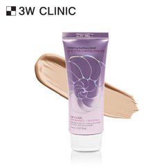 Purple skincare product with snail shell design on a white background, featuring 3W Clinic branding.