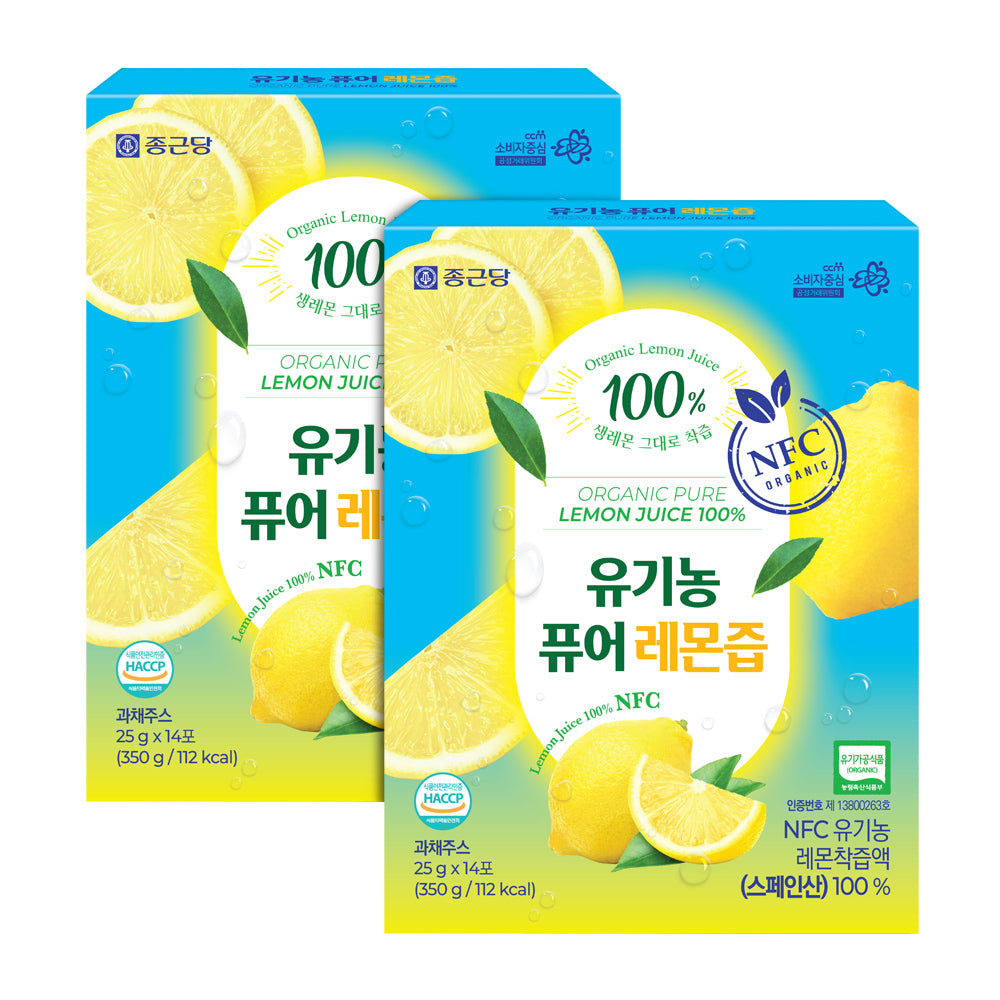 Chongkundang Organic Pure Lemon Juice 25g x 14 Sachets (2 Pack)