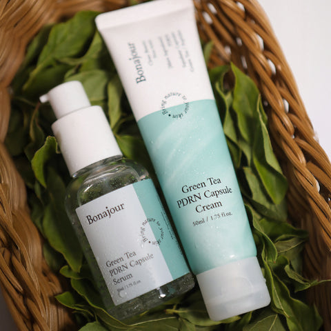 Bonajour Green Tea PDRN Capsule Serum 50ml + Green Tea PDRN Capsule Cream 50ml (Set)