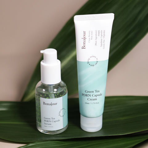 Bonajour Green Tea PDRN Capsule Serum 50ml + Green Tea PDRN Capsule Cream 50ml (Set)