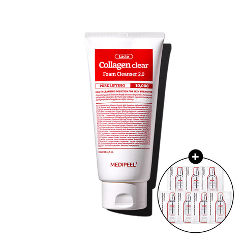 Medipeel Red Lacto Collagen Cleansing Foam 2.0 300ml (Free Peptide9 Essence Pro Sachets 1.5ml x7)