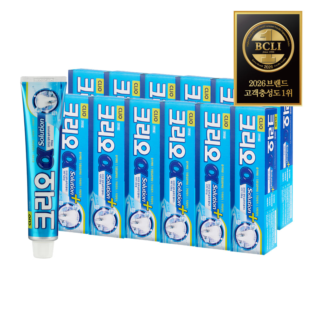 Clio Alpha Solution Plus Toothpaste 120g 4pcs x3 (Total 12)