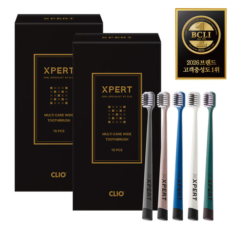 Clio Expert Multi-Care Wide Ultra-Fine All-in-One Toothbrush 15pcs x 2 Set