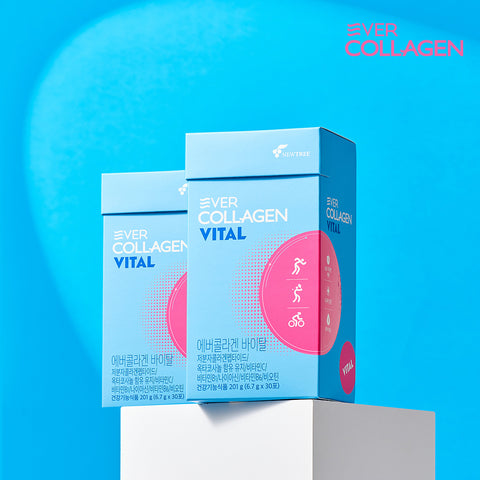 Newtree Ever Collagen Vital 2-Box (60 Sachets) GPH Low-Molecular Tri-Peptide Collagen with Vitamins