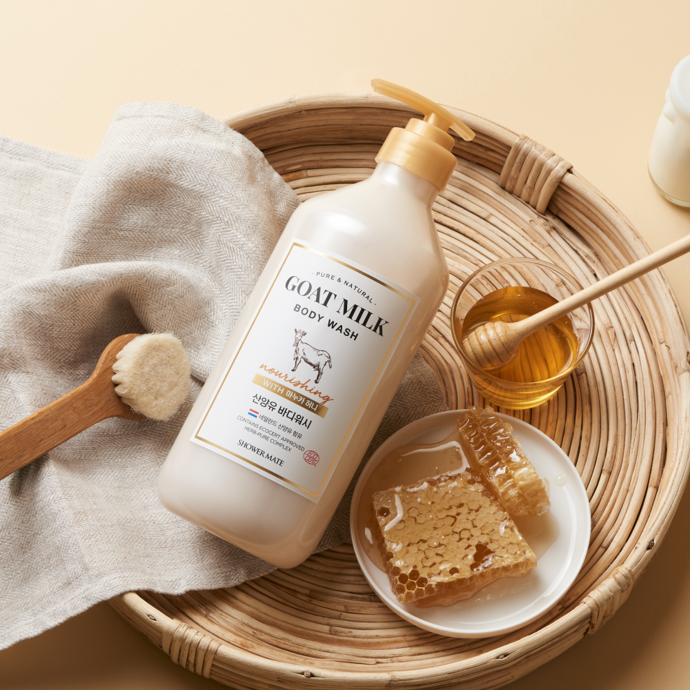 Shower Mate Goat Milk Body Wash 800ml - Manuka (Baby Powder Scent)