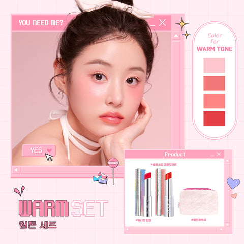 YNM Warm Tone Set (3-piece Lip Set)