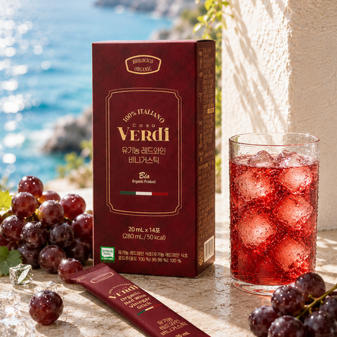 Grainon Casaverdi Organic Red Wine Vinegar Sticks 14 pcs x 5 20ml Each (Made in Italy)