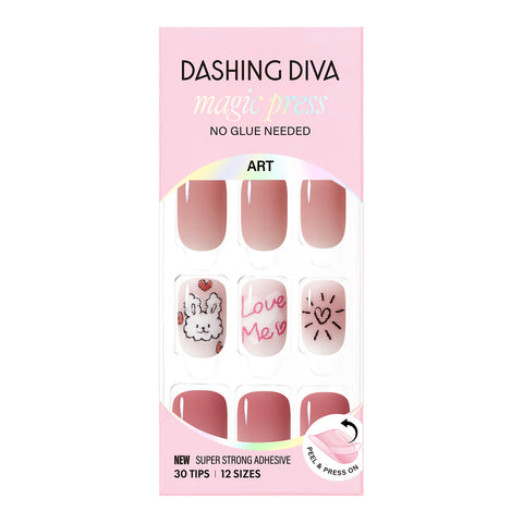 Dashing Diva Magic Press Love Rabbit (Regular Round) Nail Tips