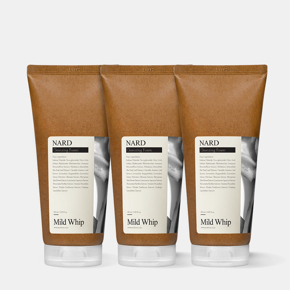Nard Mild Whip Pore Foam Cleanser 180ml (3 Pack)