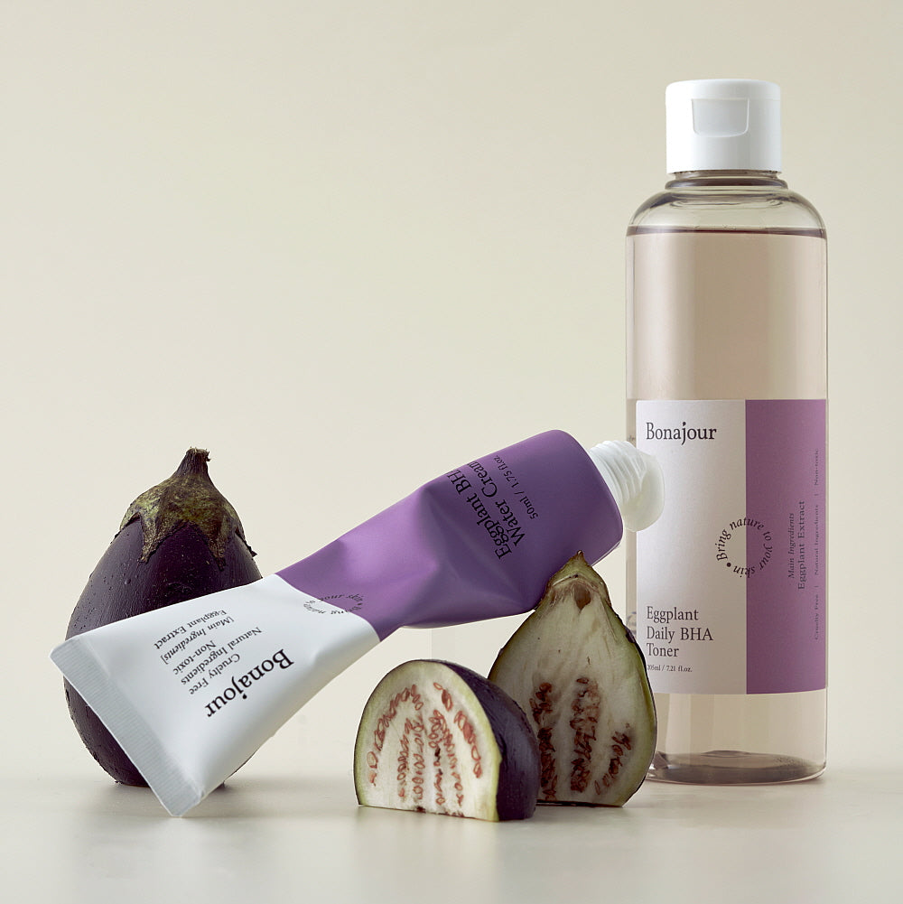 Bonajour Vegan Eggplant BHA Toner + Moisturizing Cream Set (2-piece)
