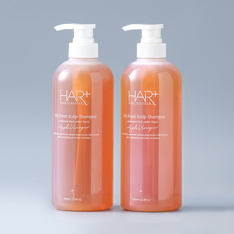 HairPlus Offresh Apple Vinegar Mild Acid Cooling Hair Loss & Dandruff Shampoo 700ml (2 Pack)