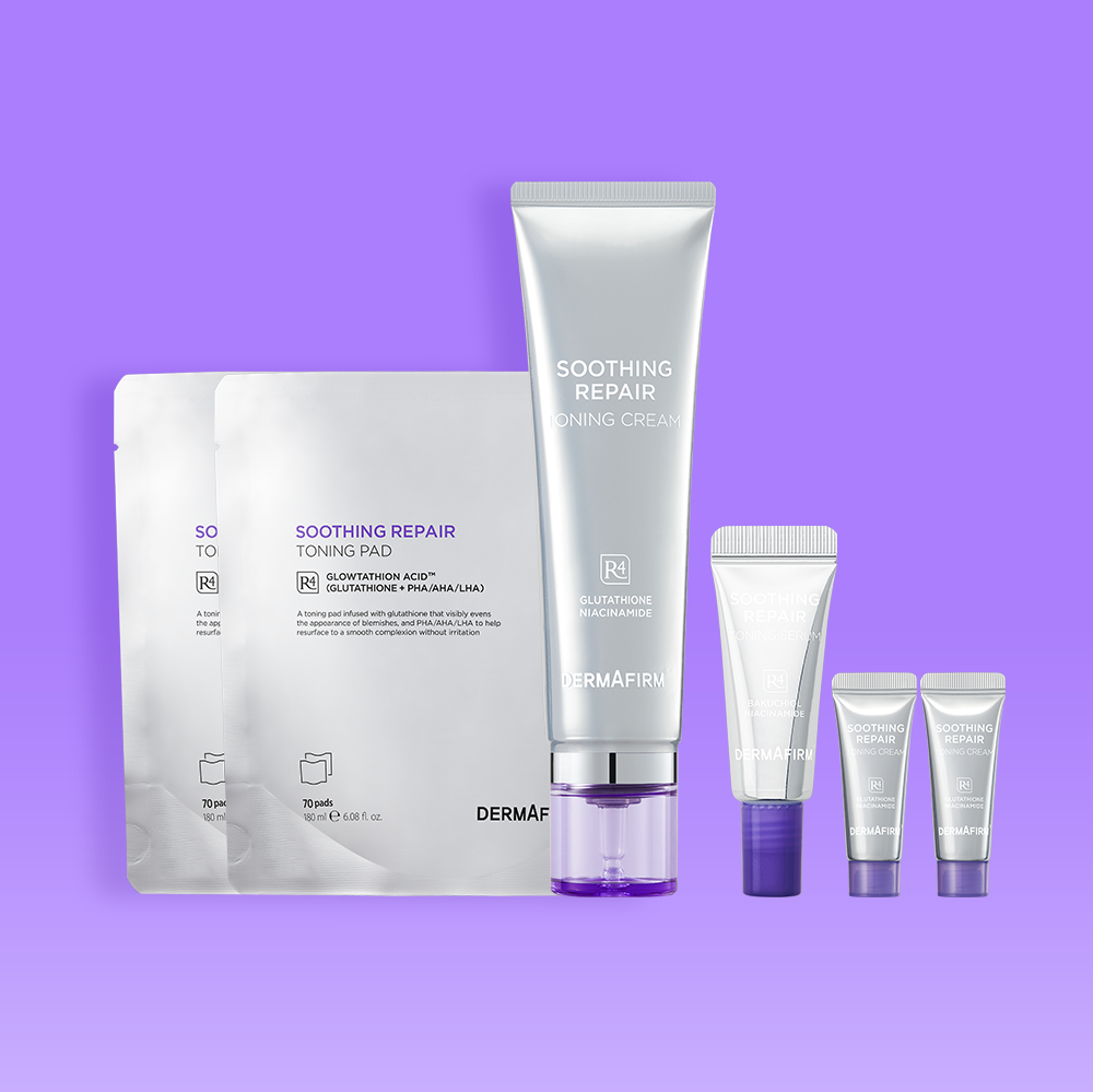 Dermafirm Soothing Repair Toning 2-Piece Set (Pad 180ml, refills x2 + Cream 50ml)