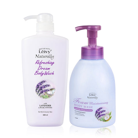 Leivy Lavender Body Wash 500ml + Foam Body Wash 750ml