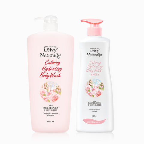 Leivy London Rose Body Wash 1150ml + Body Lotion 750ml 2-Piece Set