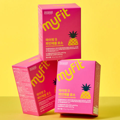 DongKook MyFit S Pineapple Enzyme Stick (Bromelain) 3g x 30 sachets (3 Pack) (3 months)