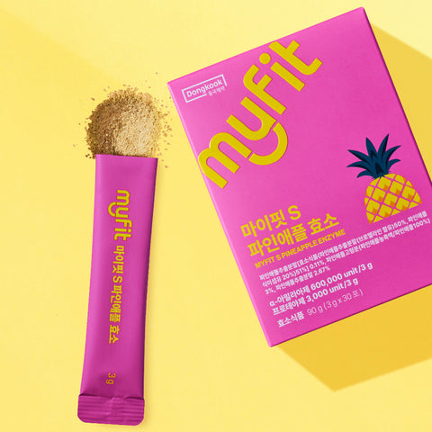 DongKook MyFit S Pineapple Enzyme Stick (Bromelain) 3g x 30 sachets (3 Pack) (3 months)