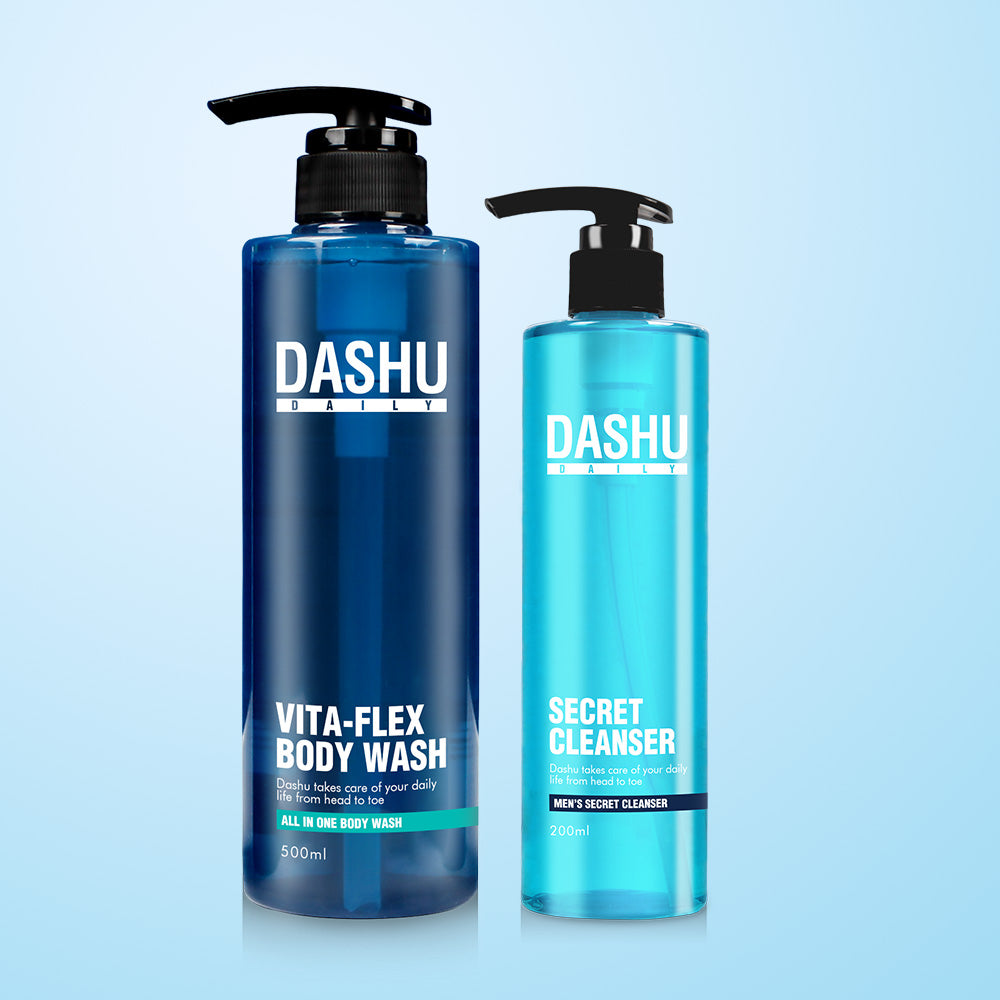 Dashu Body Cleansing Care Set (Vita All-in-One Body Wash 500ml + Men's Cleanser 300ml)