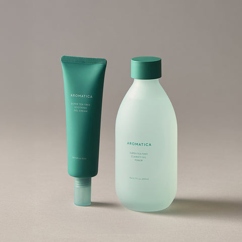 Aromatica Super Tea Tree Clarifying Toner 200ml + Gel Cream 50ml Set