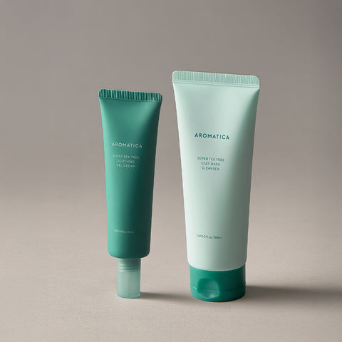 Aromatica Super Tea Tree Clay Mask Cleanser 150ml + Gel Cream 50ml Set