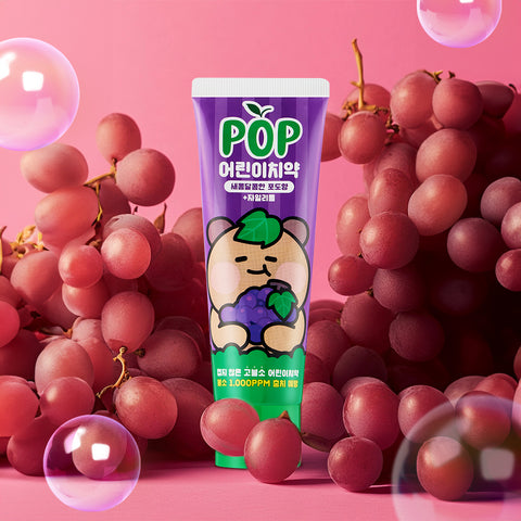 Clio Pop High-Fluoride Junior Toothpaste - Grape 90g (4 Pack)