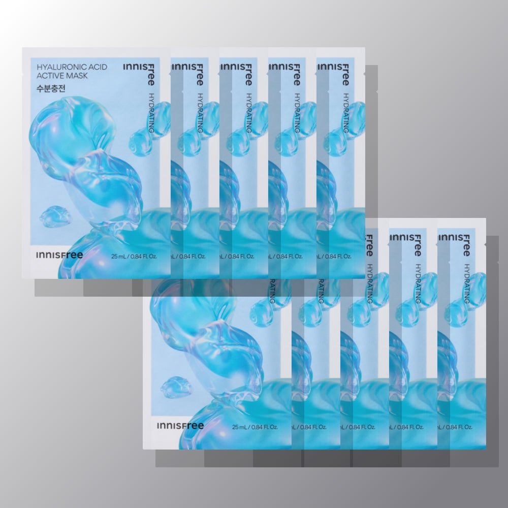 Innisfree Active Mask Hyaluronic Acid (Moisture Recharge) 25ml x 10 Sheets