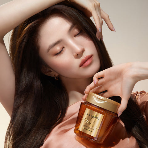 L'Oreal Paris Heat Protecting Hair Milk 90ml + Extraordinary Oil Silk Mask Pack 250ml
