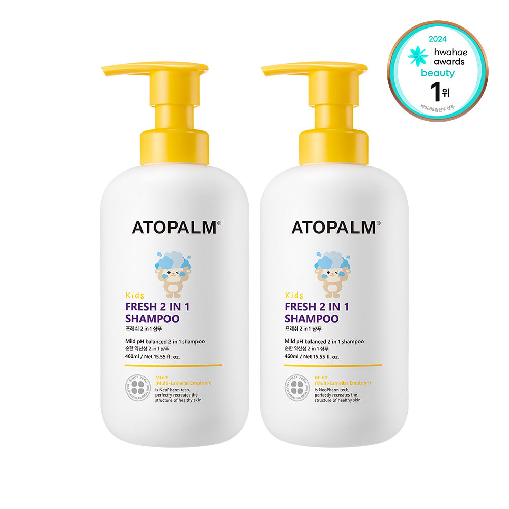 Atopalm Kids Fresh 2-in-1 Shampoo 460ml (2 Pack)