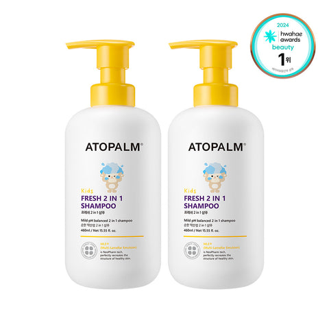 Atopalm Kids Fresh 2-in-1 Shampoo 460ml (2 Pack)