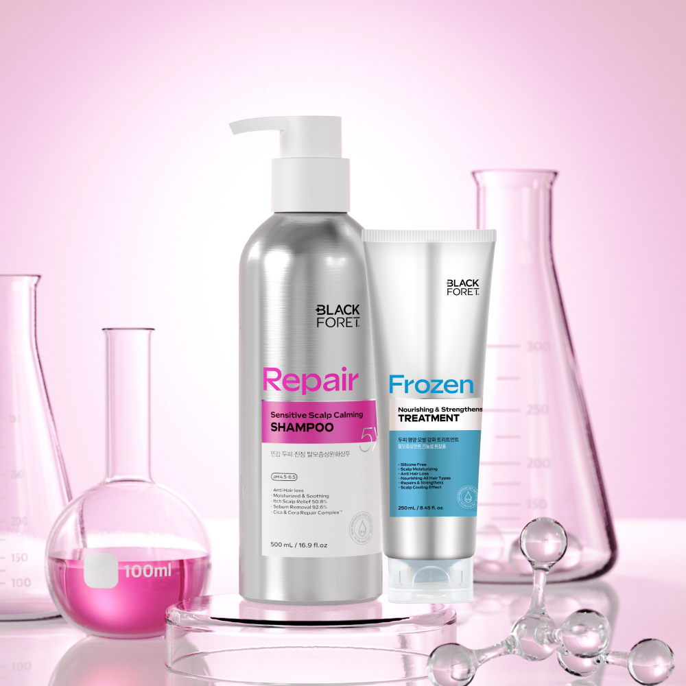 Black Foret Anti-Hair Loss Shampoo (Sensitive Scalp) Mild Acidic 500ml + Frozen Treatment 250ml